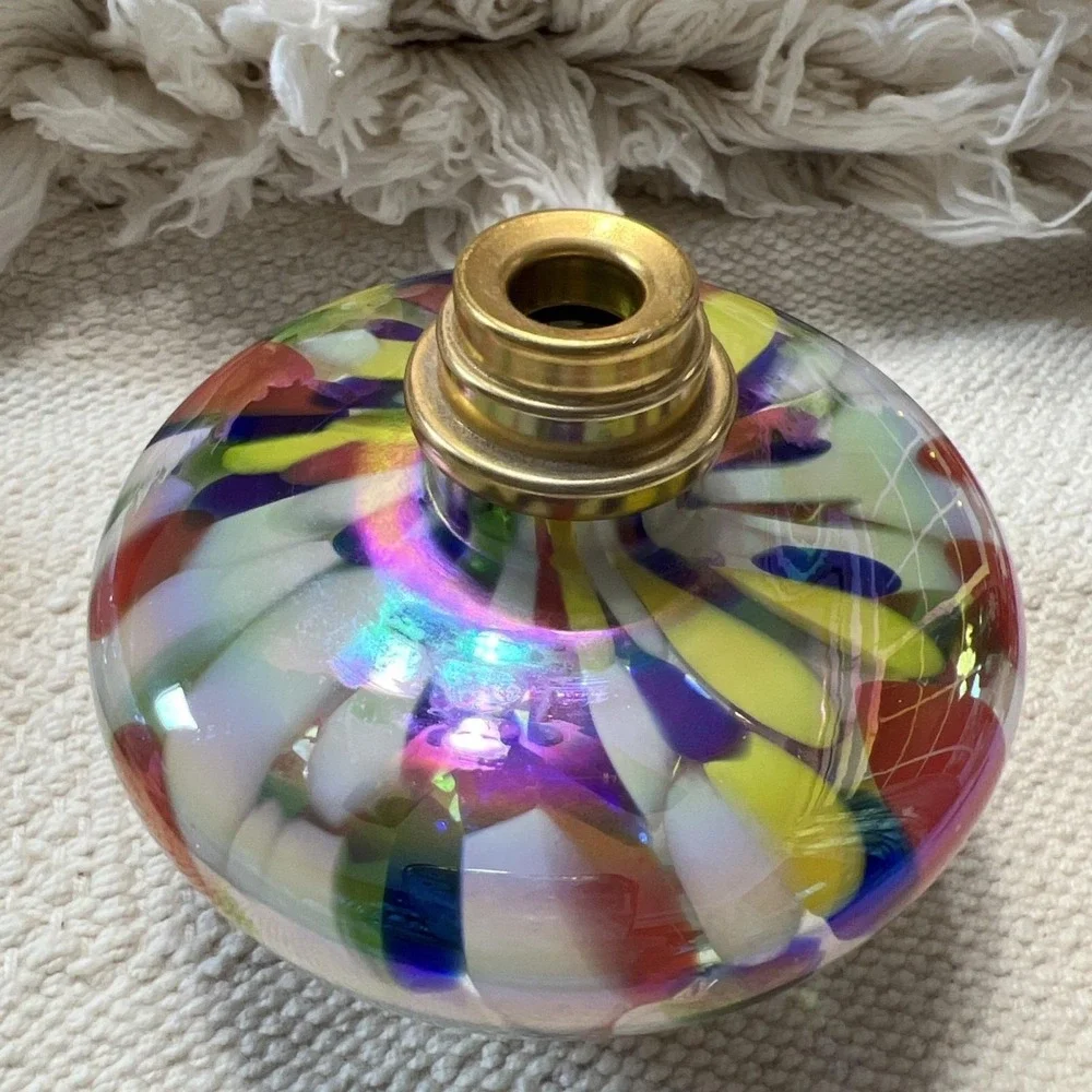 Vintage Large Glass, Conical‎ Oil Lamp LA-TEE-DAI